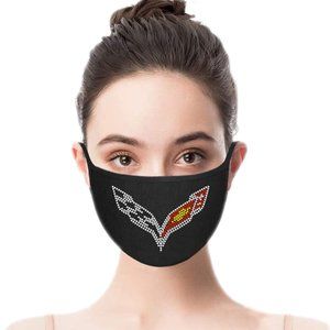 Corvette Emblem Blingy Rhinestone Mask